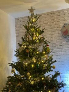 Amy glowing Christmas tree