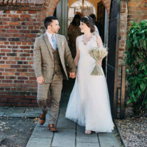 Amy and her husband on their wedding day.